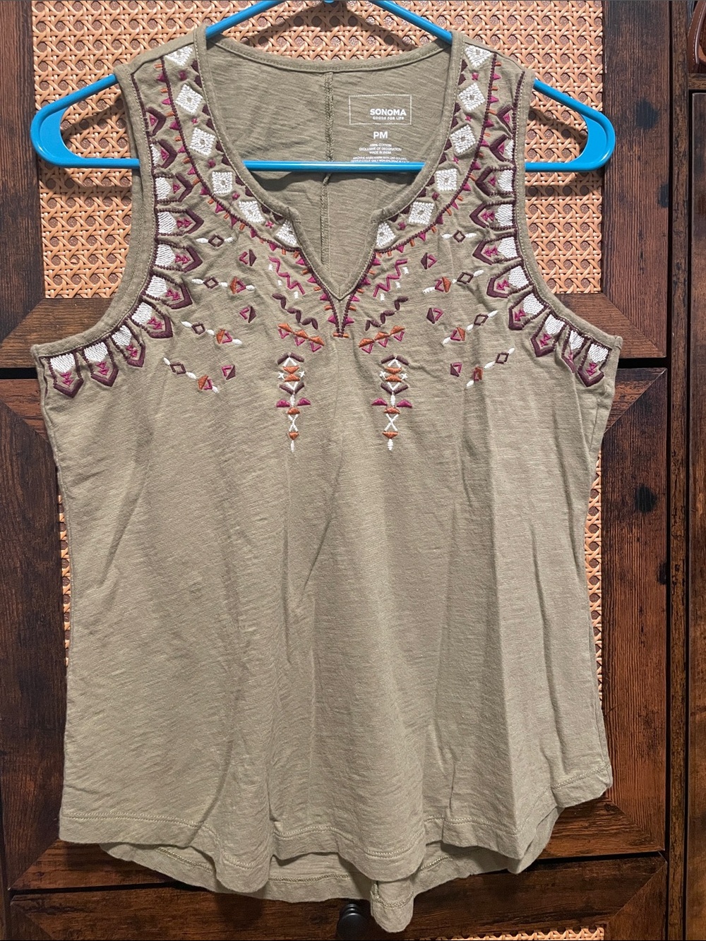 Embroidered Sonoma tank top